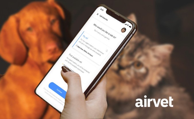 Virtual Care… 24/7! Videochat with your Veterinarian using the Airvet app.